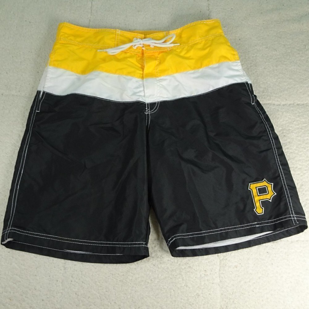 MLB Pittsburgh Pirates Black/Gold Swim Trunks Lg